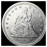 1876 Seated Liberty Quarter CHOICE AU
