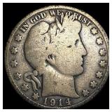 1914 Silver Half Dollar (Barber) NICELY CIRCULATED