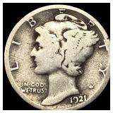 1921-D Silver Mercury Dime NICELY CIRCULATED