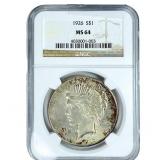 1926 Silver Peace Dollar NGC MS64