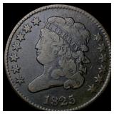 1825 Classic Head Half Cent LIGHTLY CIRCULATED