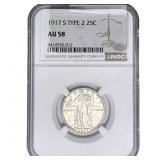 1917-S Standing Liberty Quarter NGC AU580 Type 2