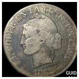 1862 Ecuador Silver 4 Reales NEARLY UNCIRCULATED