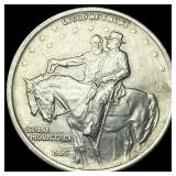 1925 Silver Stone Mountain Half Dollar CHOICE BU