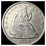 1858-O Silver Half Dollar CHOICE AU
