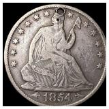 1854-O Silver Seated Liberty Half Dollar HIGH GRAD