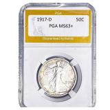 1917-D Walking Liberty Half Dollar PGA MS63+