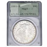 1881-S Morgan Silver Dollar PCGS MS65