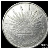 1904 Mexico Silver 1 Peso NEARLY UNCIRCULATED