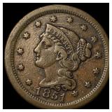 1851 Braided Hair Large Cent NEARLY UNCIRCULATED