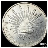 1899 Mexico Silver 1 Peso NEARLY UNCIRCULATED