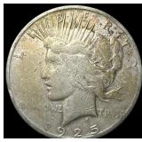 1925-S Silver Peace Dollar ABOUT UNCIRCULATED