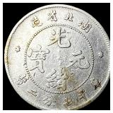 China Hupeh Province 7.2 Candareens Silver Coin NE