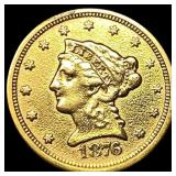 1876 $2.50 Liberty Head Quarter Eagle CLOSELY UNCI