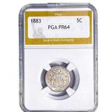 1883 Shield Nickel PGA PR64