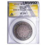 1814 3S GR Brit Bank of England Token ANACS VF35
