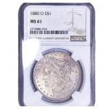 1880-O Morgan Silver Dollar NGC MS61