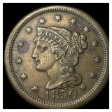1850 Braided Hair Large Cent CLOSELY UNCIRCULATED