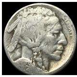Buffalo Nickel no date visible. ABOUT UNCIRCULATED