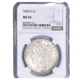 1890-S Morgan Silver Dollar NGC MS63