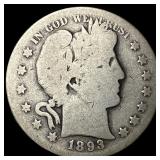 1893-S Silver Barber Half Dollar NICELY CIRCULATED