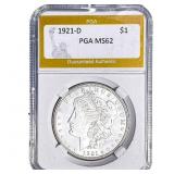 1921-D Morgan Silver Dollar PGA MS62