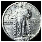 1920-S Silver Standing Liberty Quarter CLOSELY UNC