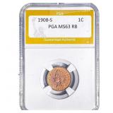 1908-S Indian Head Cent PGA MS63 RB