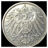 1910 Germany Silver 1 Mark CLOSELY UNCIRCULATED