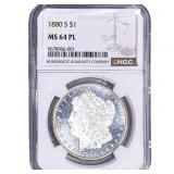 1800-S Morgan Silver Dollar NGC MS64 PL