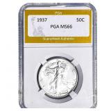 1937 Walking Liberty Half Dollar PGA MS66
