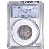 1917-D Standing Liberty Quarter PCGS AU55 Type 1
