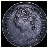 1881 Great Britain Copper Farthing CLOSELY UNCIRCU