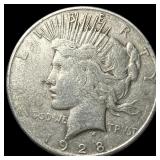 1928 Silver Peace Dollar LIGHTLY CIRCULATED