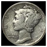 1921-D Silver Mercury Dime LIGHTLY CIRCULATED