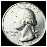 1935-D Silver Washington Quarter CLOSELY UNCIRCULA
