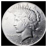 1934 Silver Peace Dollar NEARLY UNCIRCULATED