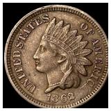 1862 Copper-Nickel Indian Head Cent CLOSELY UNCIRC