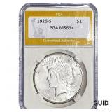 1926-S Silver Peace Dollar PGA MS63+