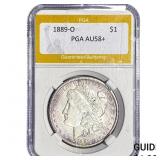 1889-O Morgan Silver Dollar PGA AU58+