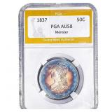 1837 Capped Bust Half Dollar PGA AU58 Monster