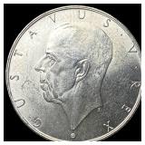 1938 Sweden Silver 2 Kroner UNCIRCULATED