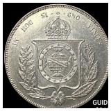 1861 Brazil Silver 1000 Reis CLOSELY UNCIRCULATED