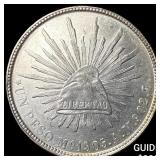 1905 Mexico Silver 1 Peso NEARLY UNCIRCULATED
