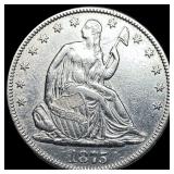 1875 Seated Liberty Half Dollar CLOSELY UNCIRCULAT