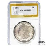 1883 Morgan Silver Dollar PGA MS64 PL