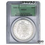 1890-S Morgan Silver Dollar PCGS MS64