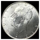 1938 Sweden Silver 2 Kroner UNCIRCULATED