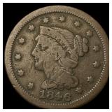 1846 Braided Hair Large Cent LIGHTLY CIRCULATED