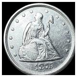 1875 Seated Liberty Twenty Cents CLOSELY UNCIRCULA